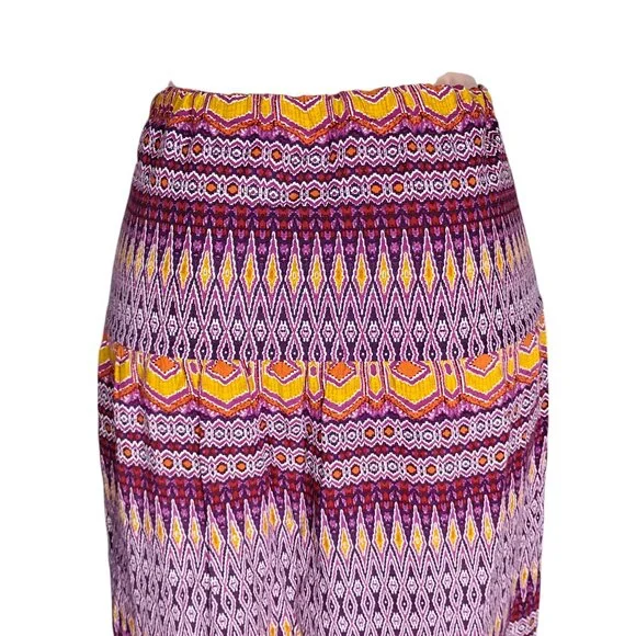 Mossimo Supply Co. Maxi Boho Skirt Size Small Pink and Orange Tones Aztec Print - Picture 5 of 10
